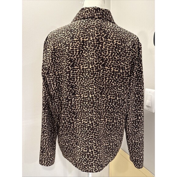 Bentley Women's Leopard Print Blouse Long Sleeves 100% Polyester Size Large - Picture 3 of 6
